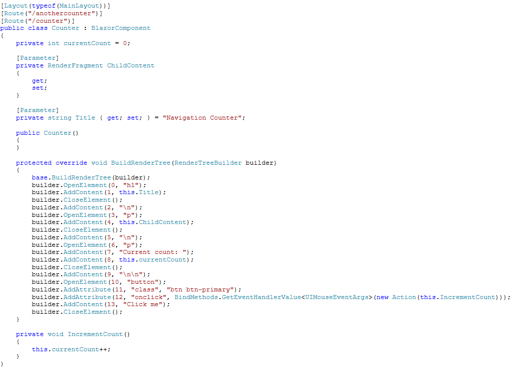 Screenshot of Counter class decompiled