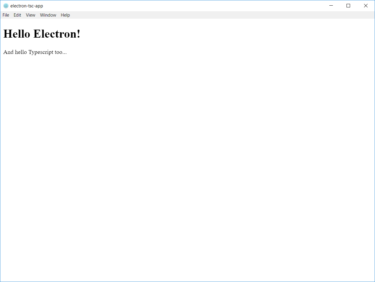 Electron demo initial screen