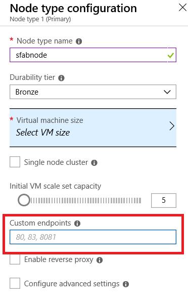 Node type creation form